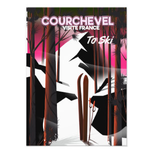 Courchevel, Frankreich Skireiseplakat Fotodruck