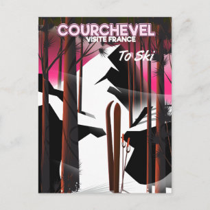 Courchevel, Frankreich Skireiseplakat Postkarte