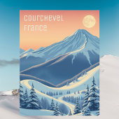 Courchevel Frankreich Skiurlaub modern Postcard Postkarte