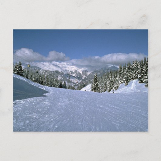 Courchevel, Frankreich, Zuhause des Skiareals Tree Postkarte (Vorderseite)