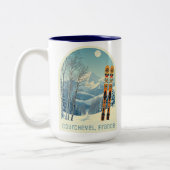 Courchevel les trois Vallées souvenir Zweifarbige Tasse (Links)