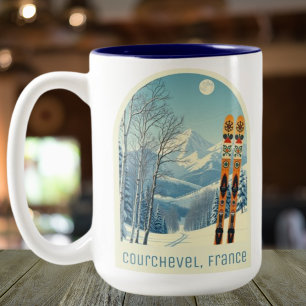 Courchevel les trois Vallées souvenir Zweifarbige Tasse