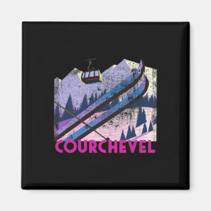 Courchevel Ski - Vintage Style Courchevel Skifahre Magnet