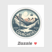 Courchevel Skigebiet in den französischen Alpen Ge Aufkleber (Blatt)