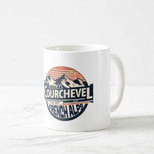 Courchevel Skigebiet in den französischen Alpen Ge Kaffeetasse