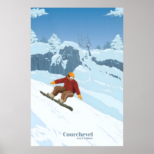 Courchevel Snowboarden Reiseplakat Poster (Vorne)