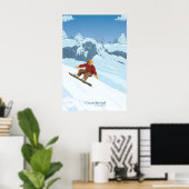 Courchevel Snowboarden Reiseplakat Poster (Heimbüro)