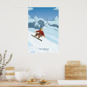 Courchevel Snowboarden Reiseplakat Poster (Küche)