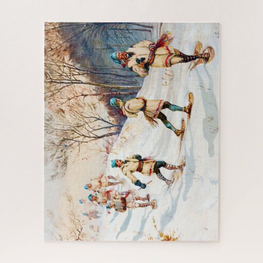 "Coureurs des bois Snowshoch Trek" Puzzle (Vertikal)
