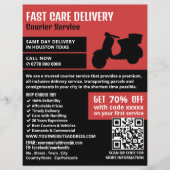Courier Moped Design, Kurierdienstwerbung Flyer (Vorne)