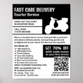 Courier Moped Design, Kurierdienstwerbung Poster (Vorne)