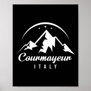 Courmayeur Italien Ski Resort Skifahren Snowboarde Poster