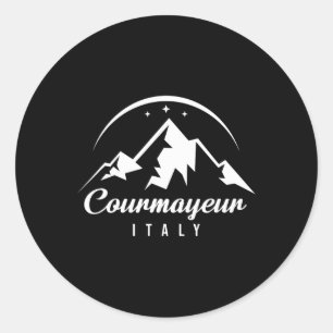 Courmayeur Italien Ski Resort Skifahren Snowboarde Runder Aufkleber