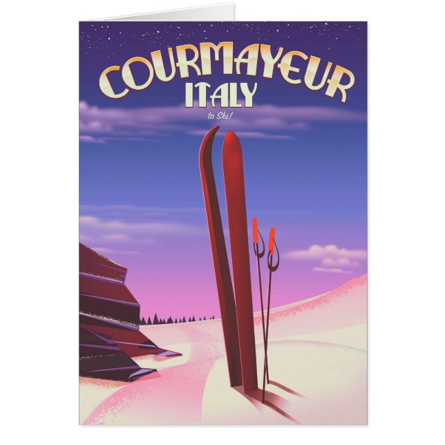 Courmayeur Italienisches Skiposter (Vorne)