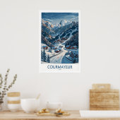 Courmayeur Ski-Druck - Italien 1 Poster (Küche)