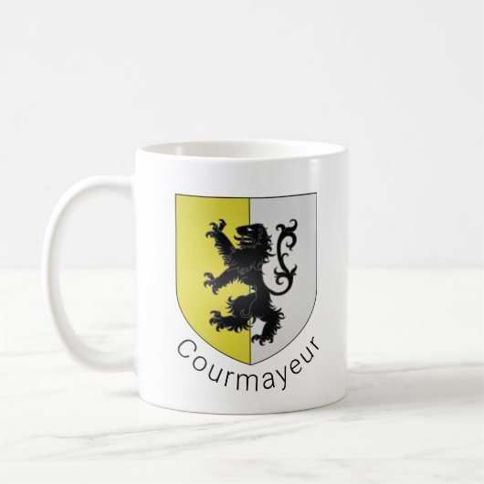 Courmayeur Wappen, Val d'Aosta Kaffeetasse (Links)