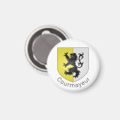 Courmayeur Wappen, Val d'Aosta Magnet (Vorderseite/Rückseite)