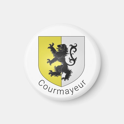 Courmayeur Wappen, Val d'Aosta Magnet (Vorne)