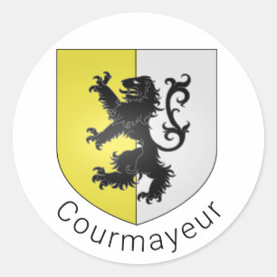 Courmayeur Wappen, Val d'Aosta Runder Aufkleber