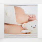 Couronne de Rosen Blush Feuillage Aquarelle Baptem Dreifach Gefaltete Einladung (Innenseite Mitte)