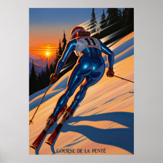 COURSE DE LA PENTE (Slope Race) - Original Art Dec Poster