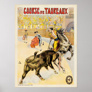 Course De Taureaux Vintag 1907 Bull Fighting Ad Poster