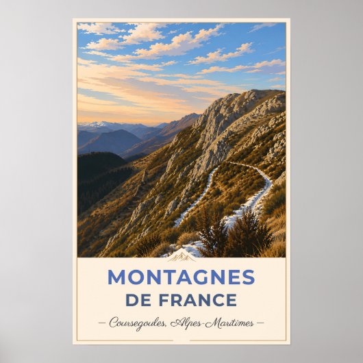 Coursegoules, Frankreich – Berggipfel Poster (Vorne)