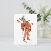 Court Jester Illustration Postkarte (Stehend Vorderseite)