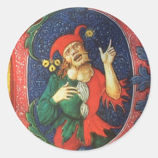 Court Jester Runder Aufkleber (Vorderseite)