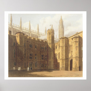 Court of King's Uni, Cambridge, from 'The Hist Poster