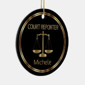 Court ⚖ Reporter - Black and Gold Keramik Ornament (Rechts)