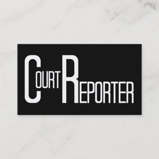 Court Reporter Black Simple Business Card Visitenkarte (Vorderseite)