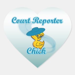 Court Reporter Chick #3 Herz-Aufkleber