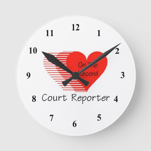 Court Reporter Clock Runde Wanduhr (Vorderseite)