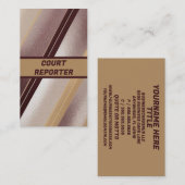 Court Reporter Modern Lines Visitenkarte (Vorne/Hinten)