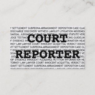 Court Reporter Words Business Card Visitenkarte