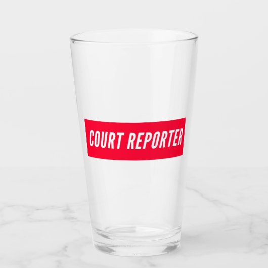 Court Reporting Cup Glas (Vorderseite)