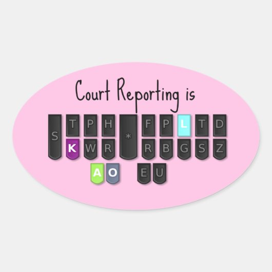 Court Reporting ist Cool Steno Keyboard Stickers (Vorderseite)