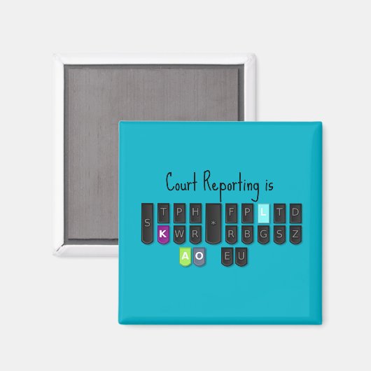 Court Reporting ist ein Cooles Steno Keyboard Magn Magnet (Vorderseite/Rückseite)
