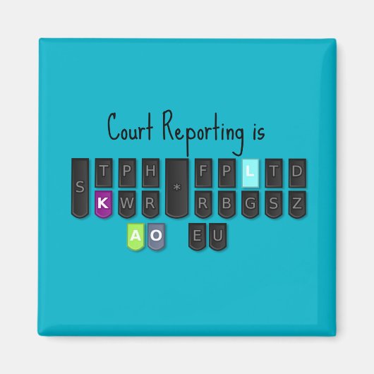 Court Reporting ist ein Cooles Steno Keyboard Magn Magnet (Vorne)