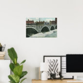 Court Street Bridge and Genesee at High Water Poster (Heimbüro)