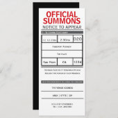 Court Summons Notice to Appear Novelty Wedding Einladung (Vorne/Hinten)