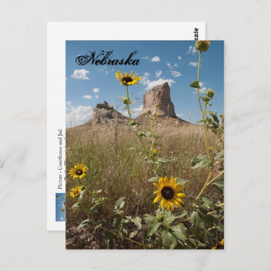 Courthouse and Jail Rock, Nebraska Postcard Postkarte (Vorne/Hinten)
