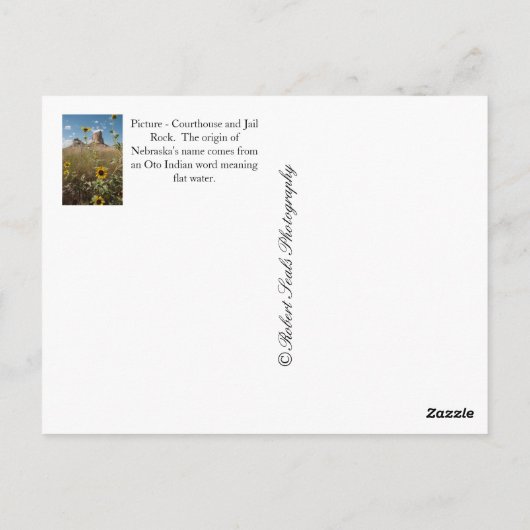 Courthouse and Jail Rock, Nebraska Postcard Postkarte (Rückseite)