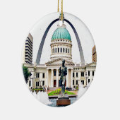 Courthouse, Arch, St. Louis, Weihnachten Keramik Ornament (Rechts)