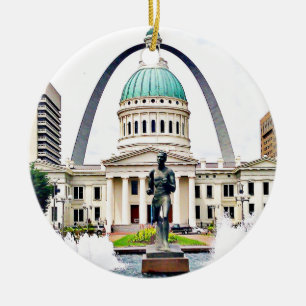 Courthouse, Arch, St. Louis, Weihnachten Keramik Ornament
