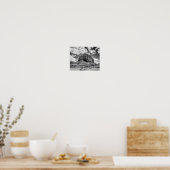 Courthouse Butte - Schwarzweiß | Poster (Küche)