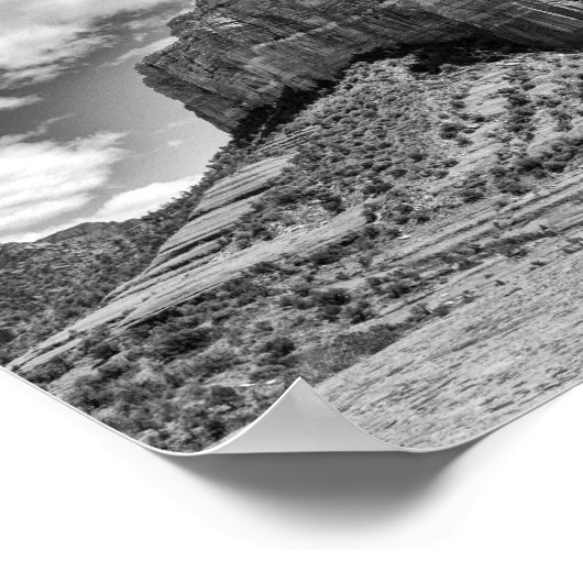 Courthouse Butte - Schwarzweiß | Poster (Ecke)