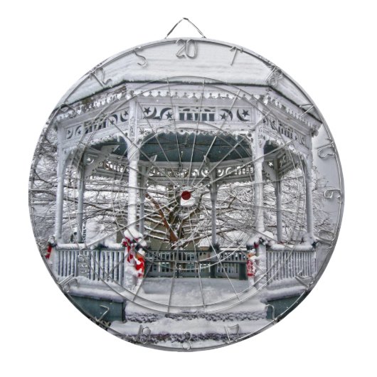 Courthouse Gazebo im Schnee Dartscheibe (vorne)