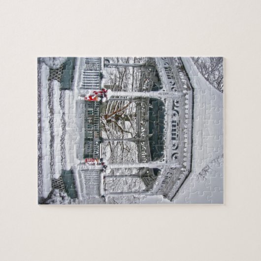 Courthouse Gazebo im Schnee Puzzle (Horizontal)